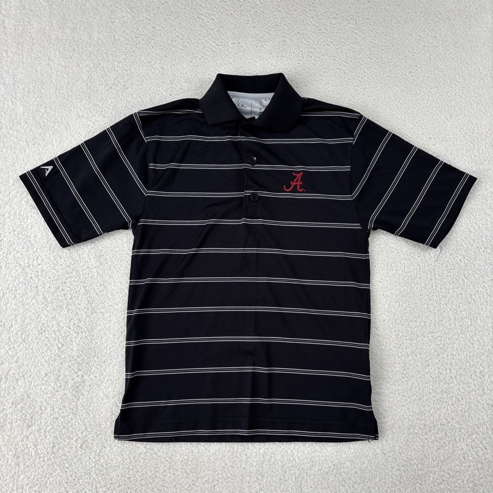 ALABAMA CRIMSON TIDE Boys‎ Performance Polo Shirt XS Black Stretch Football Golf - Picture 2 of 11